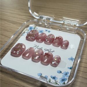 Pink Floral Nail Art Set